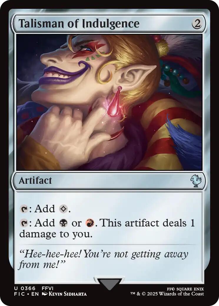 Talisman of Indulgence (Surge Foil) [FINAL FANTASY Commander] | Good Games North