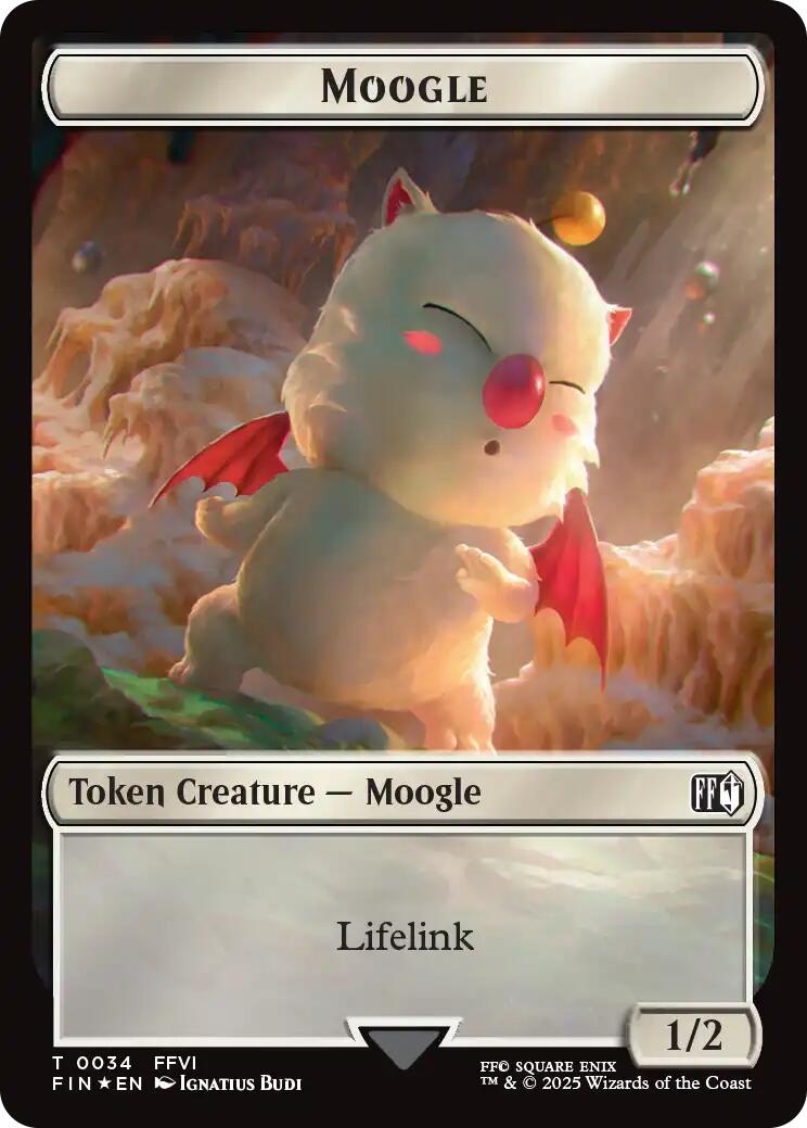 Moogle // Zombie Double-Sided Token (Surge Foil) [FINAL FANTASY Commander Tokens] | Good Games North