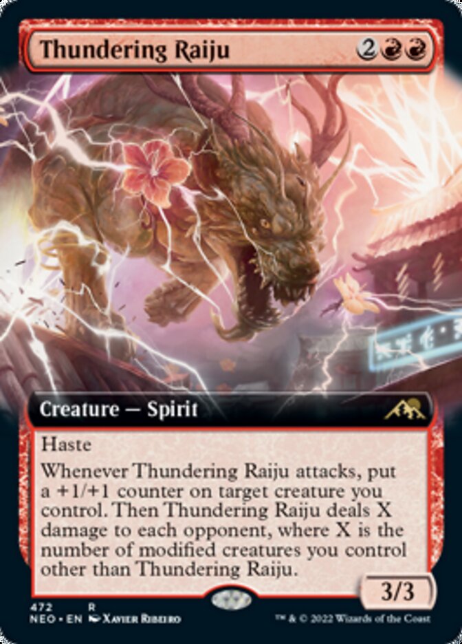 Thundering Raiju (Extended Art) [Kamigawa: Neon Dynasty] | Good Games North