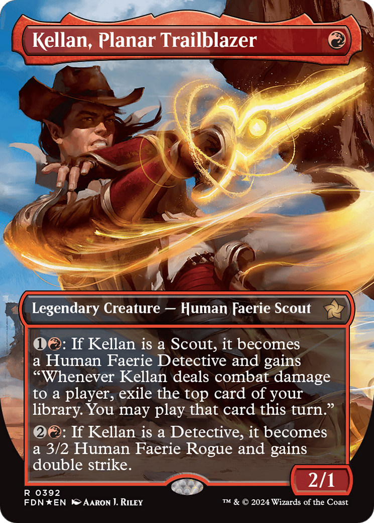 Kellan, Planar Trailblazer (Borderless) (Mana Foil) [Foundations] | Good Games North