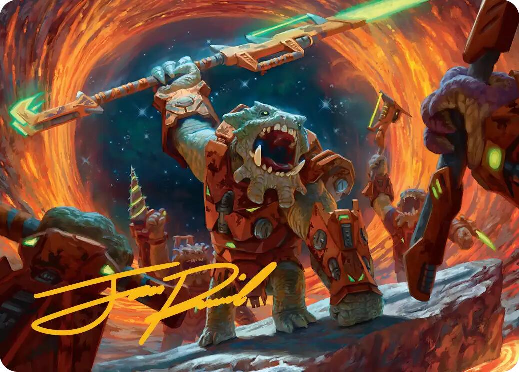 Frontline War-Rager Art Card (Gold-Stamped Signature) [Edge of Eternities Art Series] | Good Games North