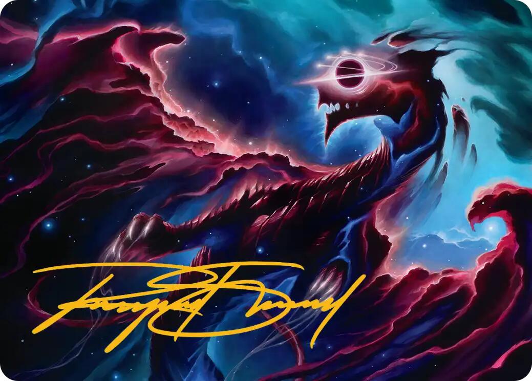 Nova Hellkite Art Card (18/54) (Gold-Stamped Signature) [Edge of Eternities Art Series] | Good Games North