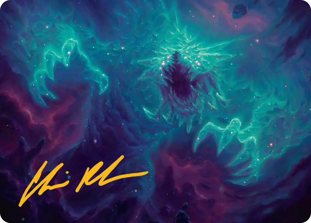 Cosmogoyf Art Card (Gold-Stamped Signature) [Edge of Eternities Art Series] | Good Games North