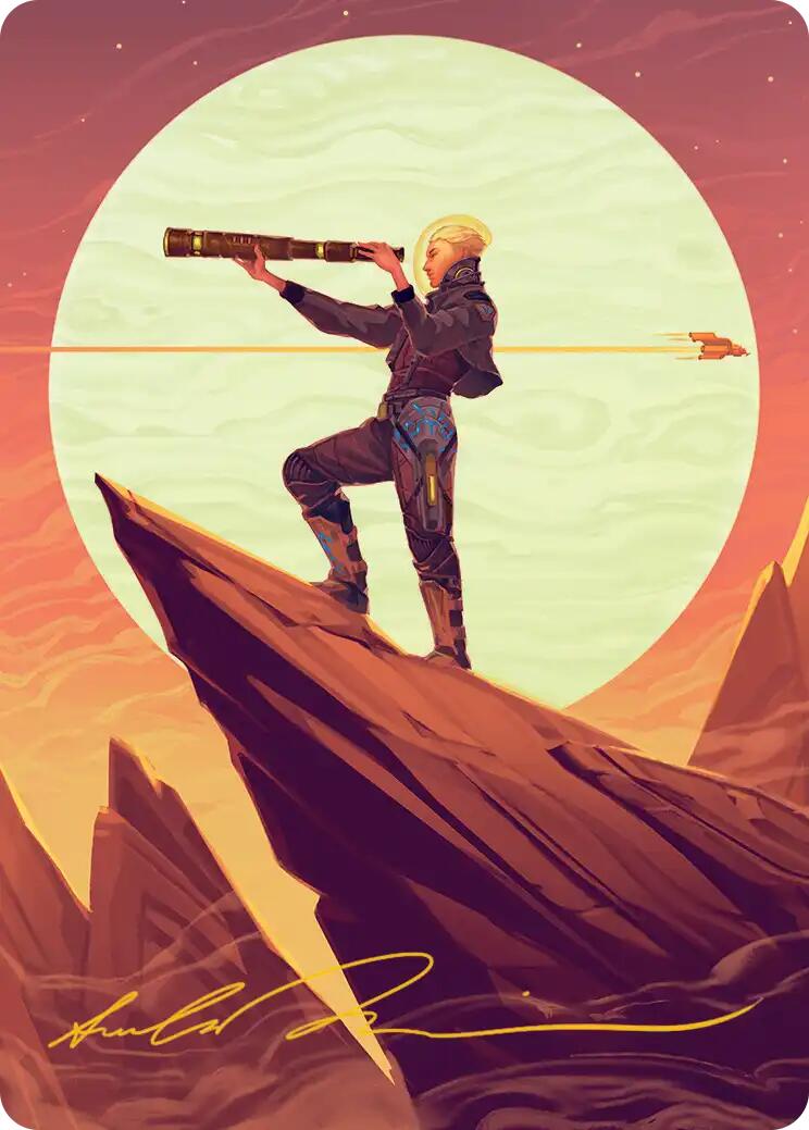 Sami, Wildcat Captain Art Card (Gold-Stamped Signature) [Edge of Eternities Art Series] | Good Games North