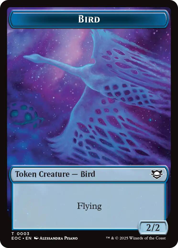 Bird // Golem (0012) Double-Sided Token [Edge of Eternities Commander Tokens] | Good Games North