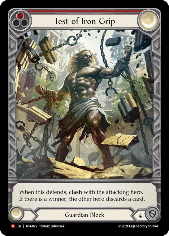 Test of Iron Grip (Extended Art) [MPG025] (Mastery Pack Guardian)  Rainbow Foil | Good Games North
