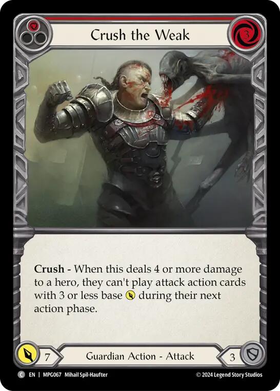 Crush the Weak (Red) [MPG067] (Mastery Pack Guardian) | Good Games North
