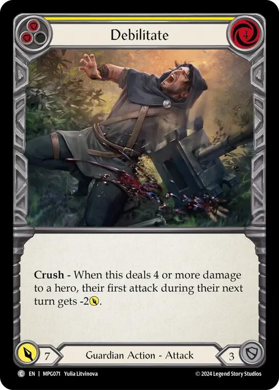 Debilitate (Yellow) [MPG071] (Mastery Pack Guardian) | Good Games North