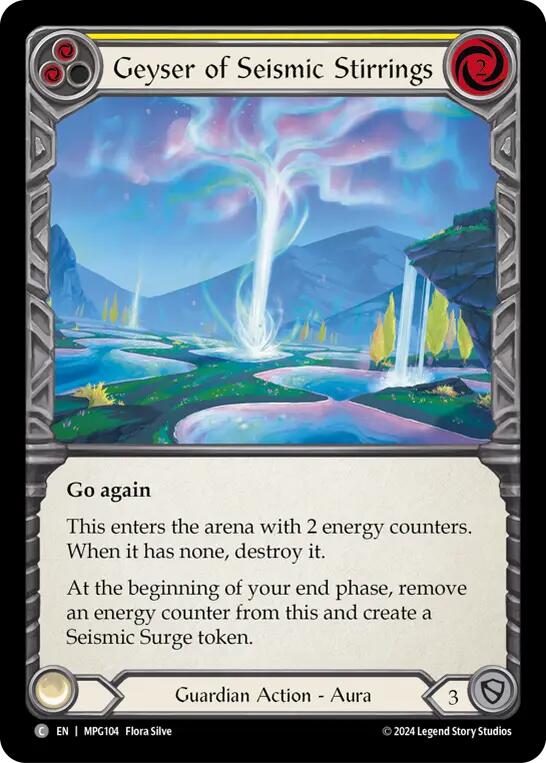 Geyser of Seismic Stirrings (Yellow) [MPG104] (Mastery Pack Guardian)  Rainbow Foil | Good Games North