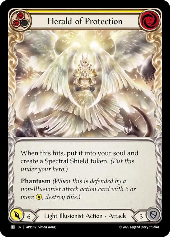 Herald of Protection (Yellow) [APR012] (Armory Deck: Legends Prism) | Good Games North