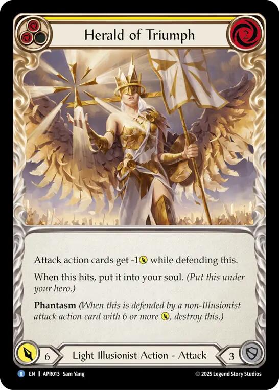 Herald of Triumph (Yellow) [APR013] (Armory Deck: Legends Prism) | Good Games North