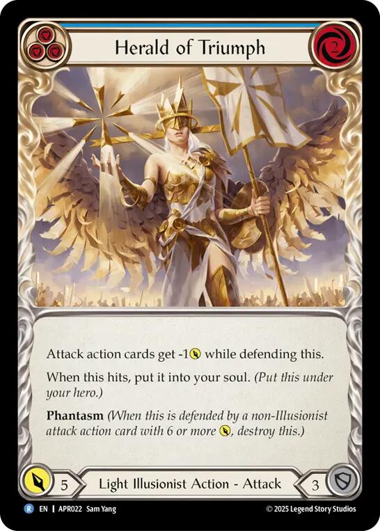 Herald of Triumph (Blue) [APR022] (Armory Deck: Legends Prism) | Good Games North