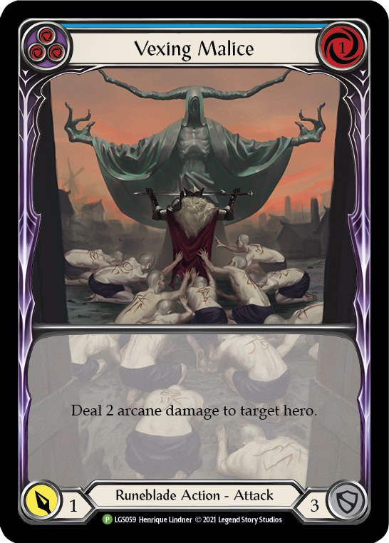 Vexing Malice (Blue) [LGS059] (Promo)  Rainbow Foil | Good Games North