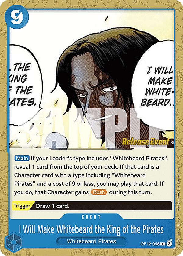 I Will Make Whitebeard the King of the Pirates [Legacy of the Master Release Event Cards] | Good Games North