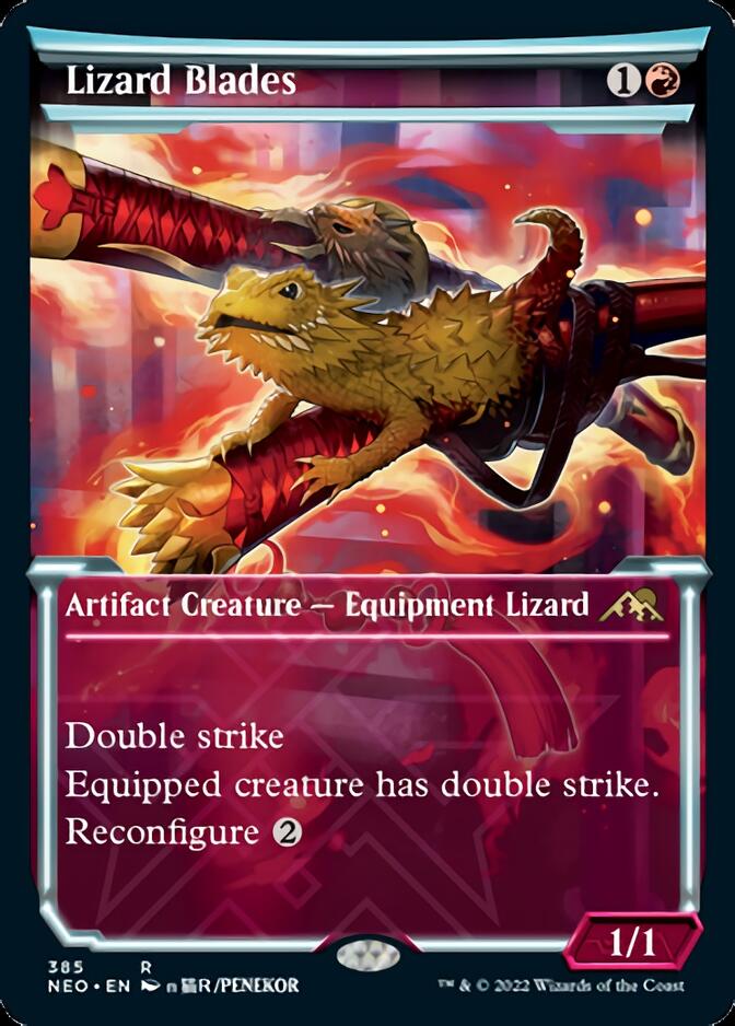 Lizard Blades (Showcase Soft Glow) [Kamigawa: Neon Dynasty] | Good Games North