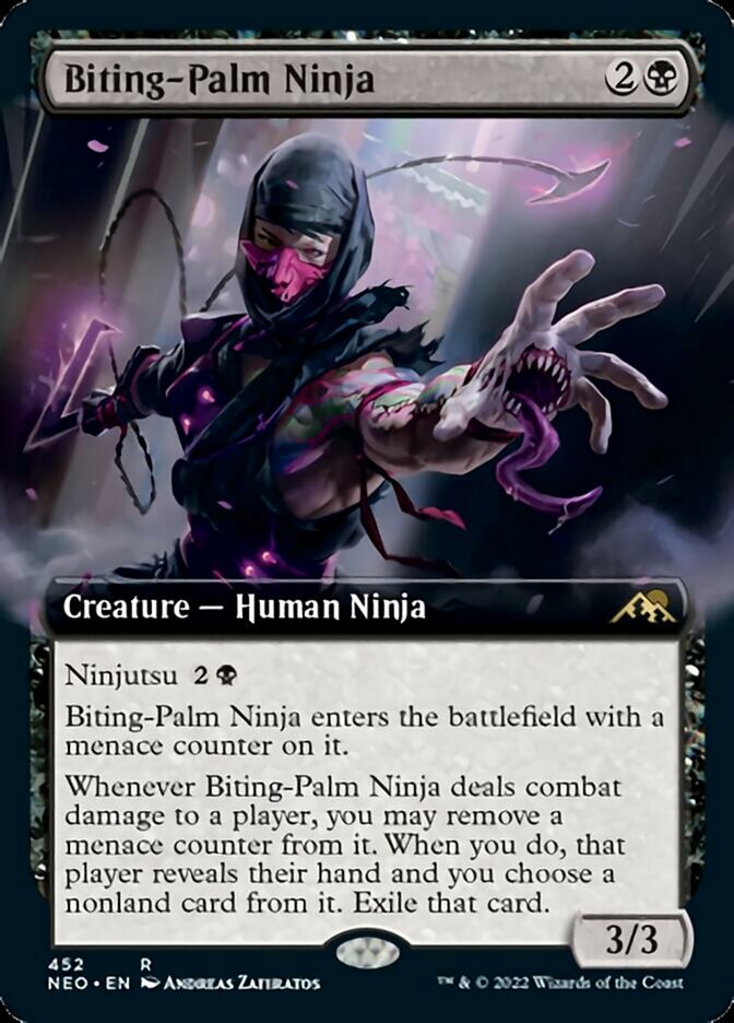 Biting-Palm Ninja (Extended Art) [Kamigawa: Neon Dynasty] | Good Games North