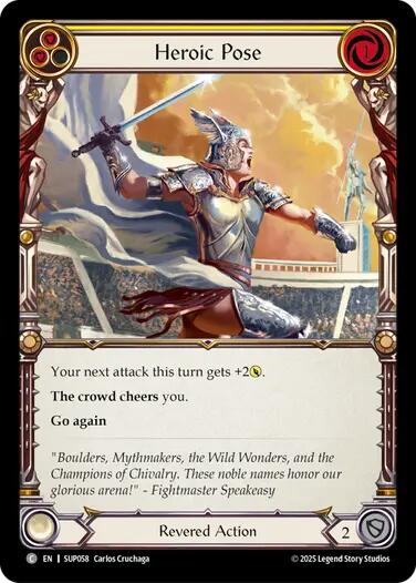 Heroic Pose (Yellow) [SUP058] (Super Slam)  Rainbow Foil | Good Games North