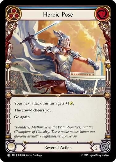Heroic Pose (Blue) [SUP059] (Super Slam)  Rainbow Foil | Good Games North