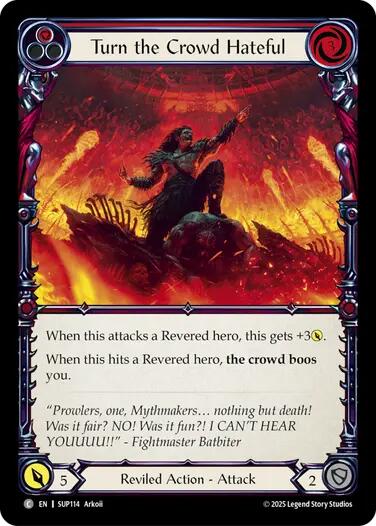 Turn the Crowd Hateful (Red) [SUP114] (Super Slam)  Rainbow Foil | Good Games North
