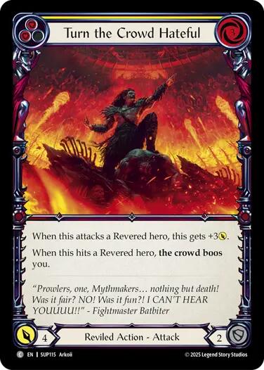 Turn the Crowd Hateful (Yellow) [SUP115] (Super Slam)  Rainbow Foil | Good Games North