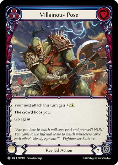 Villainous Pose (Blue) [SUP122] (Super Slam)  Rainbow Foil | Good Games North