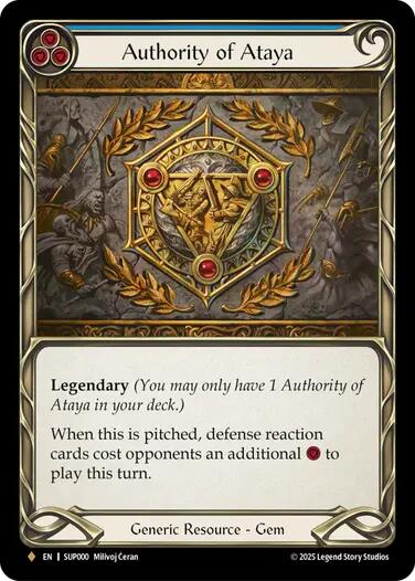 Authority of Ataya (Cold Foil) [SUP000] (Super Slam)  Cold Foil | Good Games North