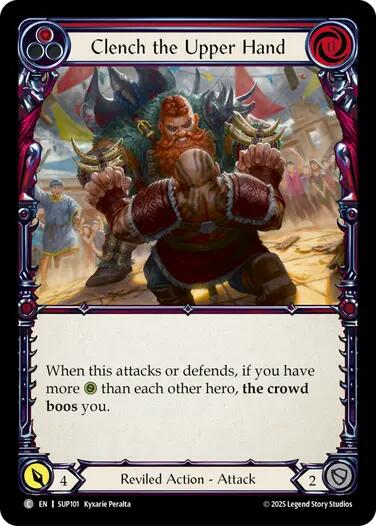 Clench the Upper Hand (Red) [SUP101] (Super Slam)  Rainbow Foil | Good Games North