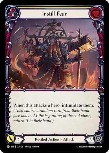 Instill Fear (Yellow) [SUP108] (Super Slam)  Rainbow Foil | Good Games North