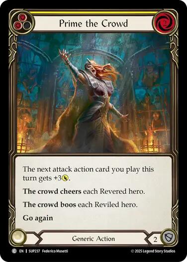 Prime the Crowd (Yellow) [SUP237] (Super Slam)  Rainbow Foil | Good Games North