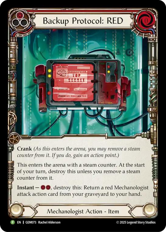 Backup Protocol: RED [GEM073] (GEM Pack 3)  Cold Foil | Good Games North