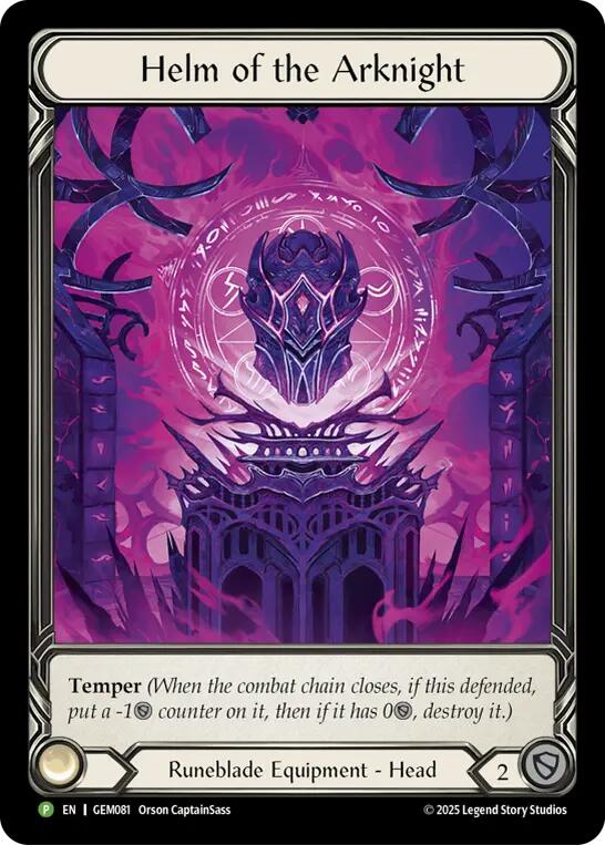 Helm of the Arknight [GEM081] (GEM Pack 3)  Rainbow Foil | Good Games North