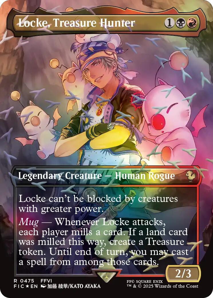Locke, Treasure Hunter (Borderless) (Chocobo Track Foil) [FINAL FANTASY Commander] | Good Games North