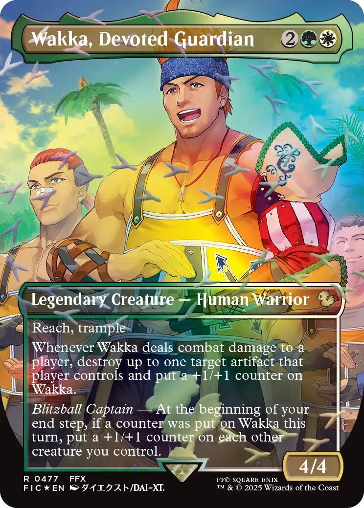 Wakka, Devoted Guardian (Borderless) (Chocobo Track Foil) [FINAL FANTASY Commander] | Good Games North
