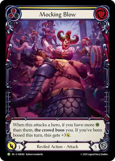Mocking Blow (Yellow) [FAB382] (Promo)  Rainbow Foil | Good Games North