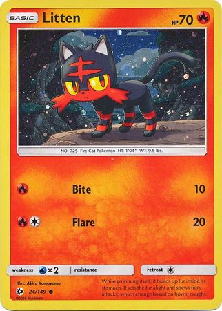 Litten (24/149) (Cosmos Holo) [Sun & Moon: Base Set] | Good Games North