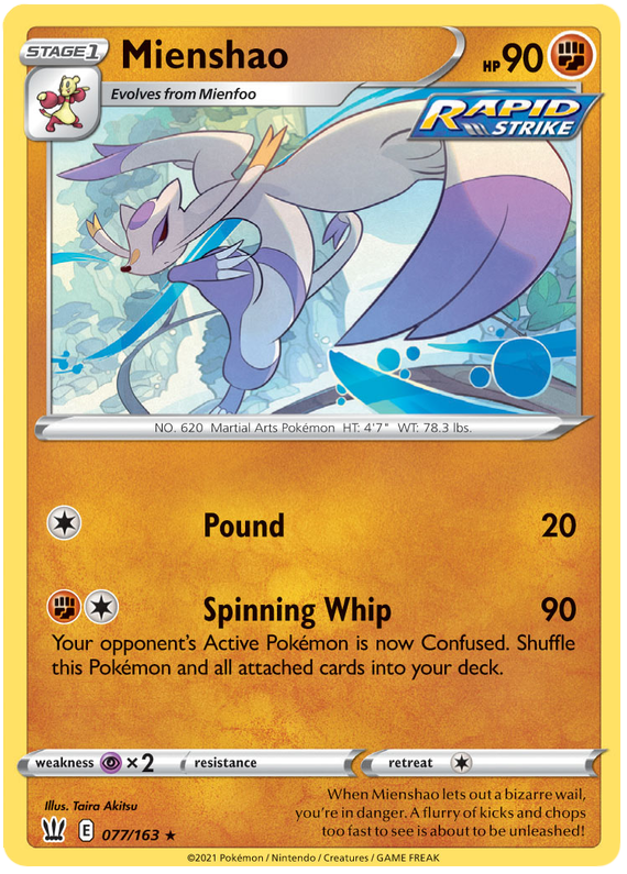 Mienshao (077/163) [Sword & Shield: Battle Styles] | Good Games North