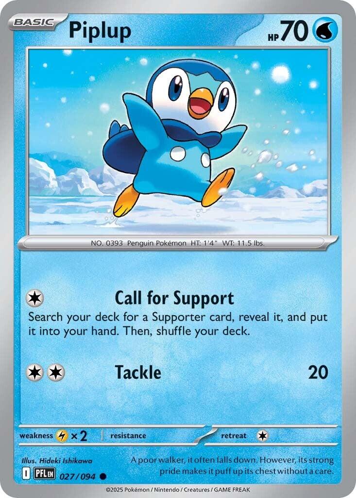 Piplup (027/094) [Mega Evolution: Phantasmal Flames] | Good Games North