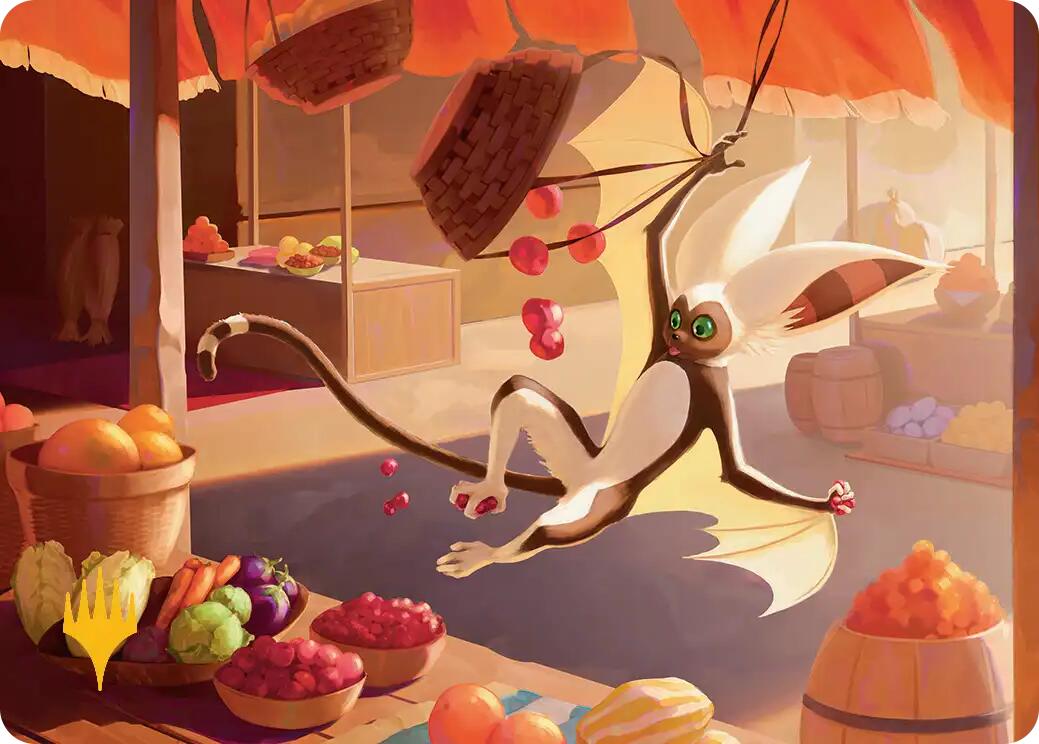 Momo, Playful Pet Art Card (Gold-Stamped Planeswalker Symbol) [Avatar: The Last Airbender Art Series] | Good Games North