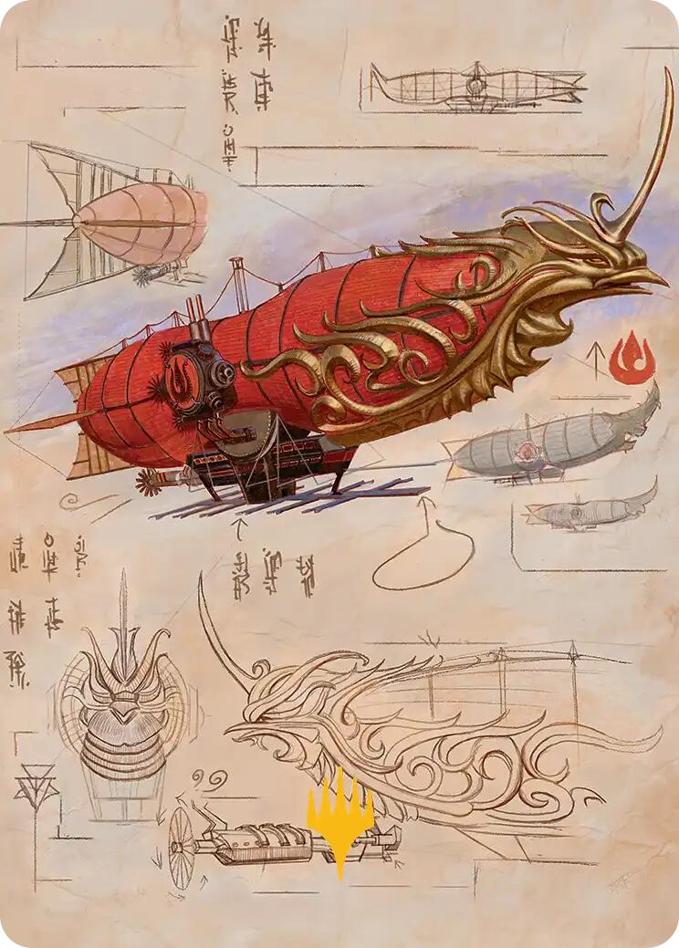 Phoenix Fleet Airship Art Card (Gold-Stamped Planeswalker Symbol) [Avatar: The Last Airbender Art Series] | Good Games North