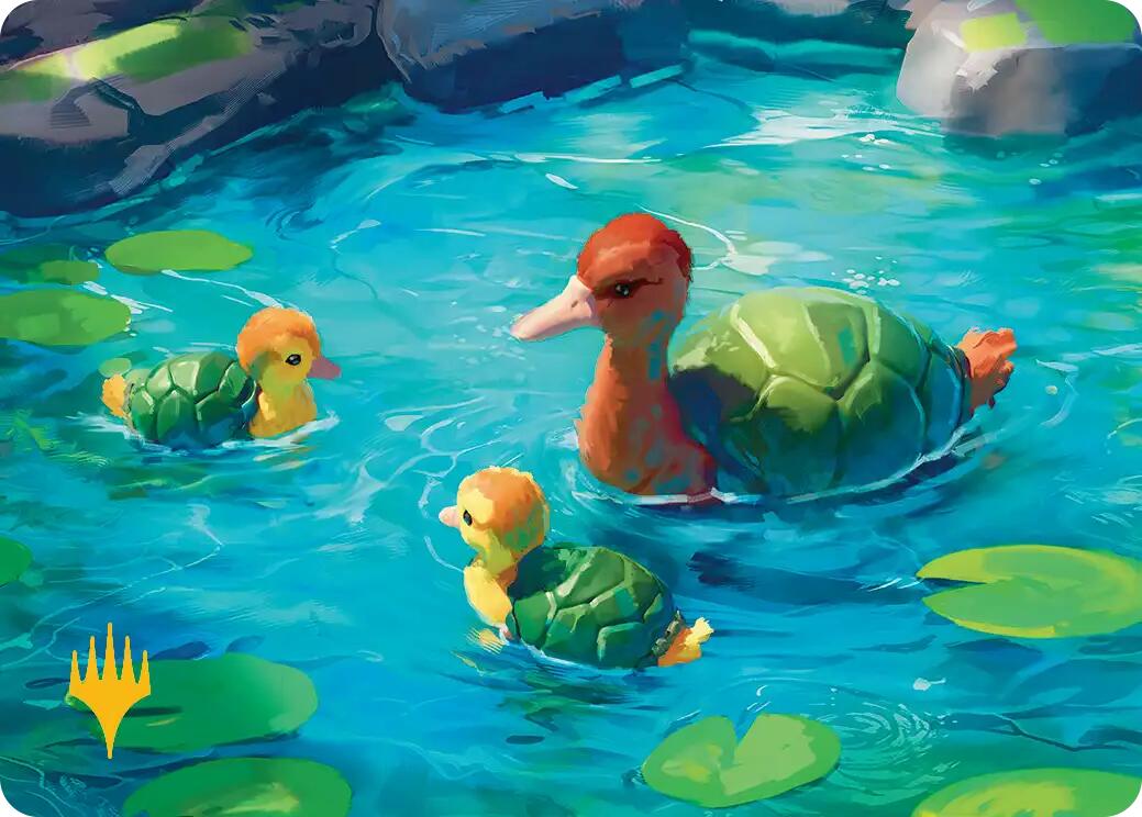 Turtle-Duck Art Card (Gold-Stamped Planeswalker Symbol) [Avatar: The Last Airbender Art Series] | Good Games North