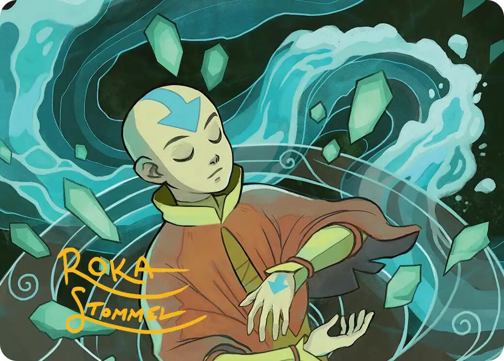 Aang, at the Crossroads Art Card (Gold-Stamped Signature) [Avatar: The Last Airbender Art Series] | Good Games North
