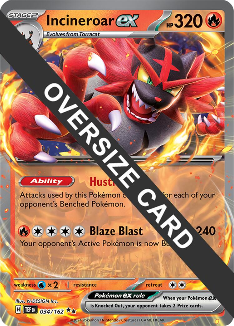 Incineroar ex (034/162) (Jumbo Card) [Scarlet & Violet: Temporal Forces] | Good Games North