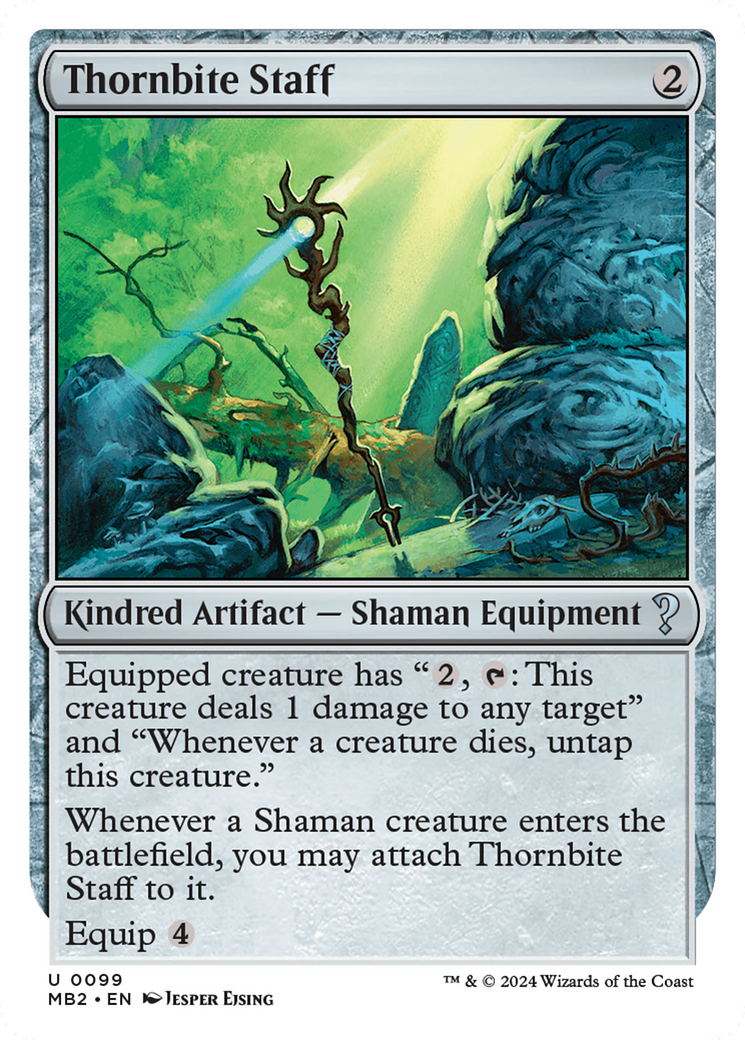Thornbite Staff (White Border) [Mystery Booster 2] | Good Games North