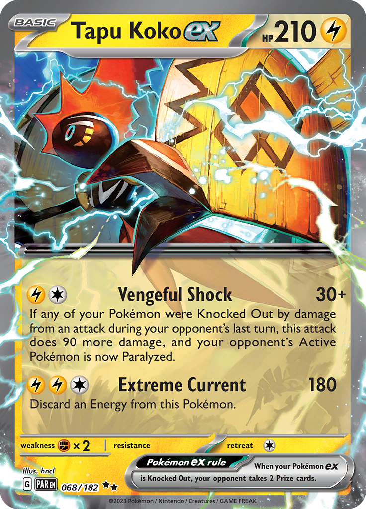 Tapu Koko ex (068/182) [Scarlet & Violet: Paradox Rift] | Good Games North