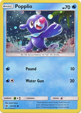 Popplio (39/149) (Cosmos Holo) [Sun & Moon: Base Set] | Good Games North