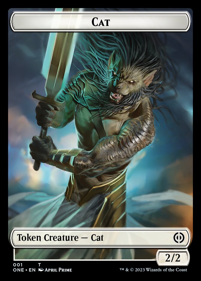 Phyrexian Mite (011) // Cat Double-Sided Token [Phyrexia: All Will Be One Tokens] | Good Games North