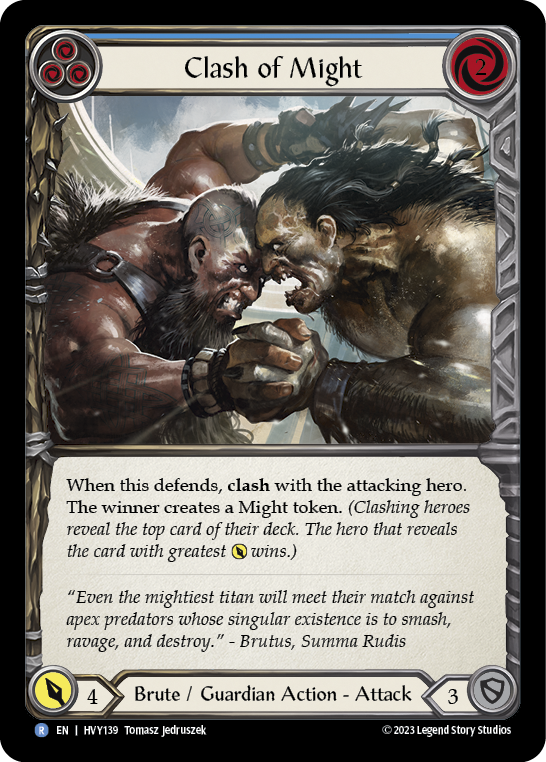 Clash of Might (Blue) [HVY139] (Heavy Hitters)  Rainbow Foil | Good Games North