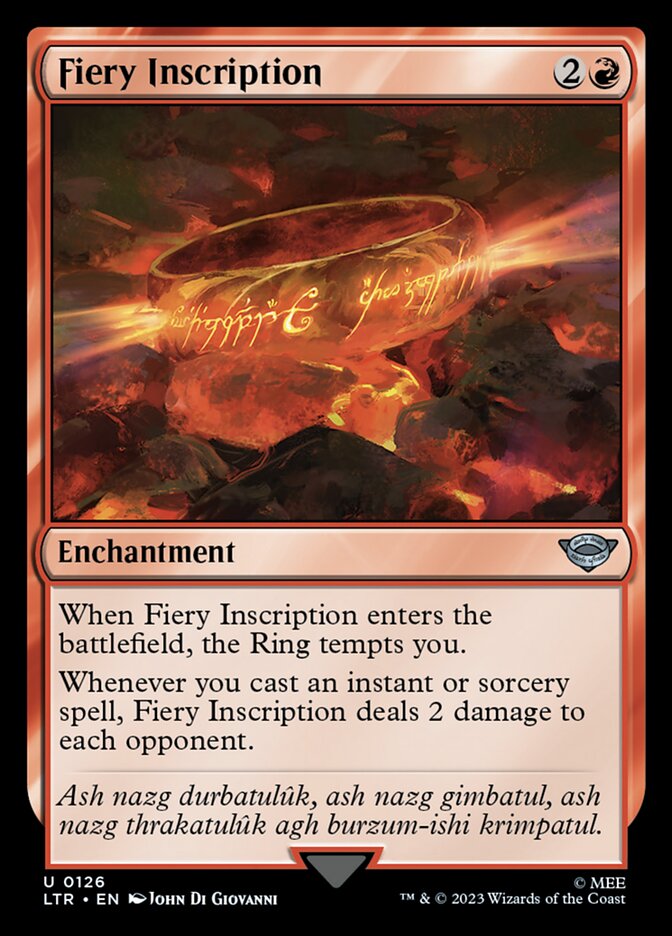 Fiery Inscription (Universes Beyond: The Lord of the Rings: Tales of Middle-earth)  - undefined | Good Games North