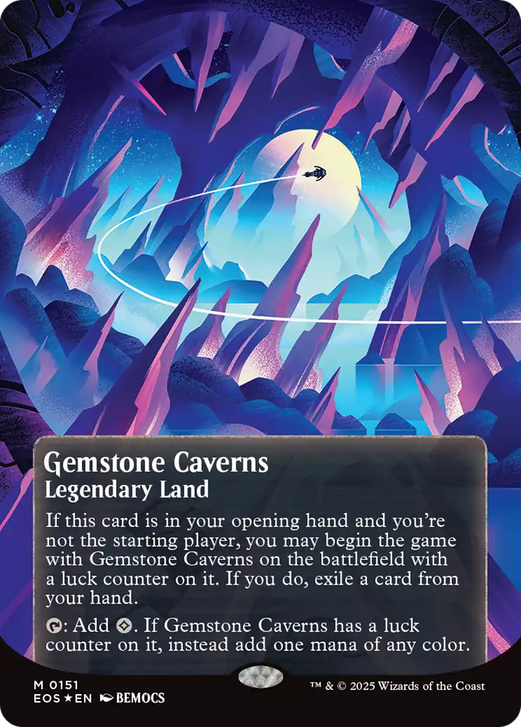 Gemstone Caverns (0151) (Borderless) (Galaxy Foil) [Edge of Eternities: Stellar Sights] | Good Games North