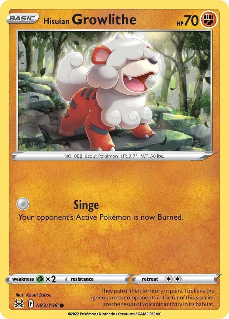 Hisuian Growlithe (083/196) [Sword & Shield: Lost Origin] | Good Games North